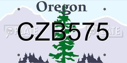 CZB575 Oregon License Plate