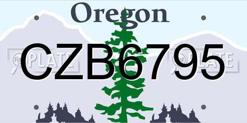 CZB6795 Oregon License Plate