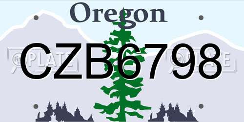 CZB6798 Oregon License Plate