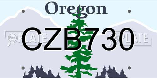 CZB730 Oregon License Plate