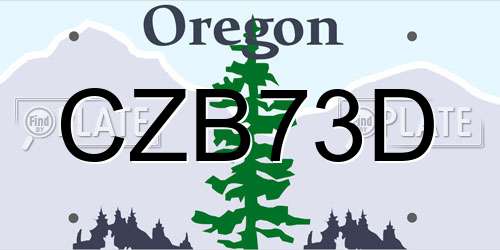 CZB73D Oregon License Plate