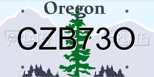 CZB73O Oregon License Plate