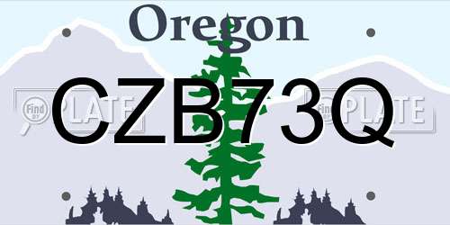 CZB73Q Oregon License Plate