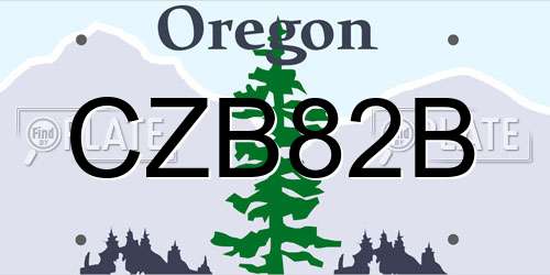 CZB82B Oregon License Plate