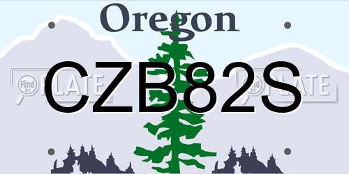 CZB82S Oregon License Plate