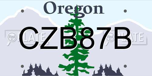 CZB87B Oregon License Plate