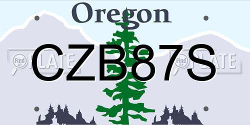 CZB87S Oregon License Plate