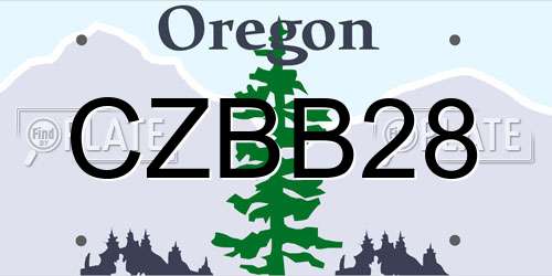 CZBB28 Oregon License Plate