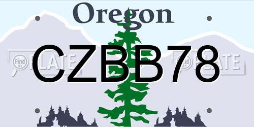 CZBB78 Oregon License Plate