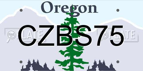 CZBS75 Oregon License Plate