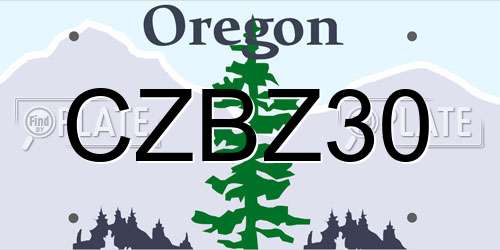 CZBZ30 Oregon License Plate