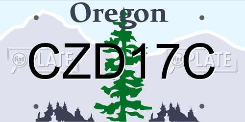 CZD17C Oregon License Plate