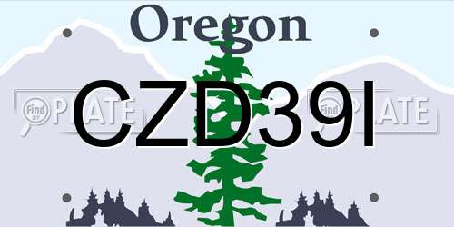CZD39I Oregon License Plate