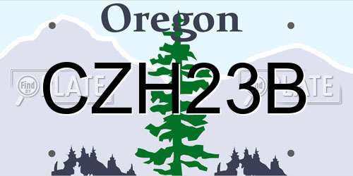 CZH23B Oregon License Plate