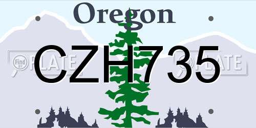 CZH735 Oregon License Plate