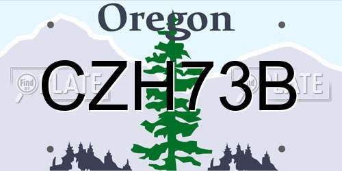 CZH73B Oregon License Plate