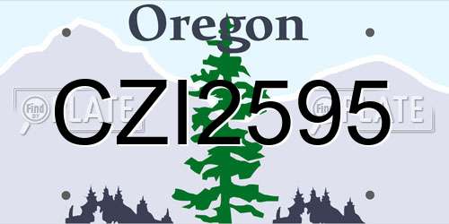 CZI2595 Oregon License Plate