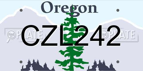 CZL242 Oregon License Plate