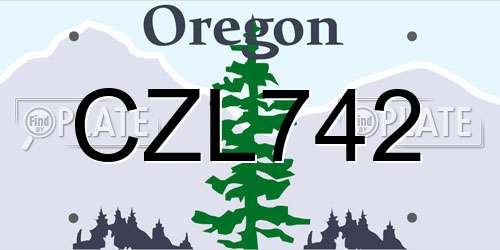 CZL742 Oregon License Plate