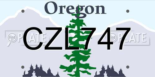 CZL747 Oregon License Plate