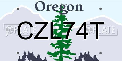 CZL74T Oregon License Plate