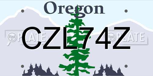 CZL74Z Oregon License Plate
