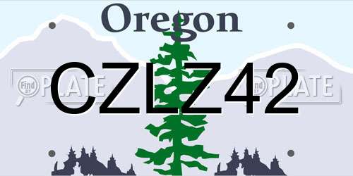CZLZ42 Oregon License Plate