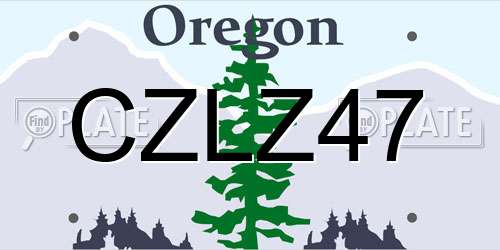 CZLZ47 Oregon License Plate