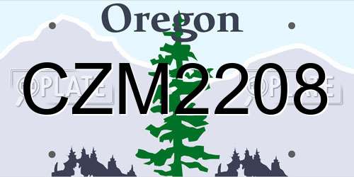 CZM2208 Oregon License Plate