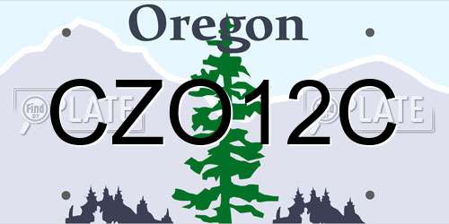CZO12C Oregon License Plate