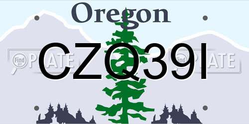 CZQ39I Oregon License Plate
