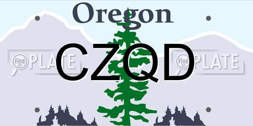 CZQD Oregon License Plate