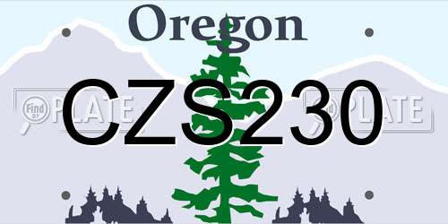 CZS230 Oregon License Plate