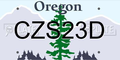 CZS23D Oregon License Plate