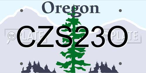 CZS23O Oregon License Plate