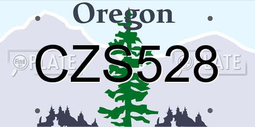 CZS528 Oregon License Plate