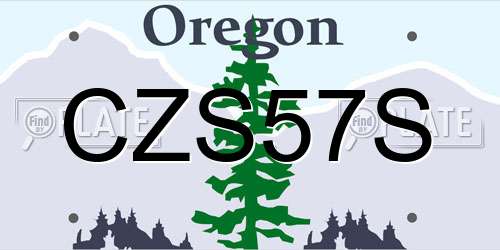 CZS57S Oregon License Plate