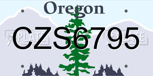 CZS6795 Oregon License Plate