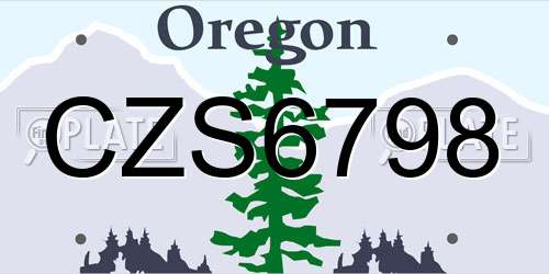 CZS6798 Oregon License Plate