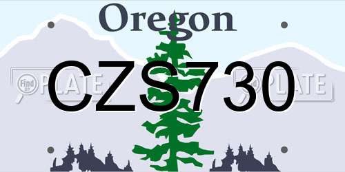 CZS730 Oregon License Plate