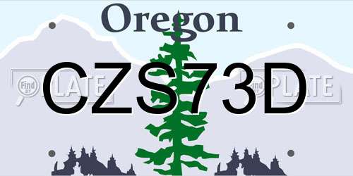CZS73D Oregon License Plate