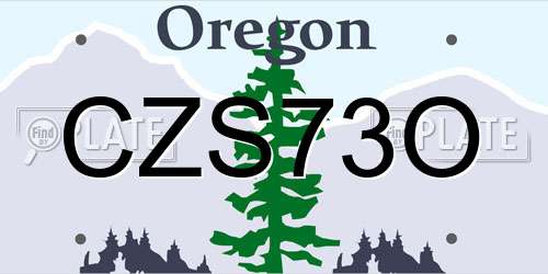 CZS73O Oregon License Plate