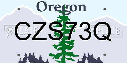 CZS73Q Oregon License Plate