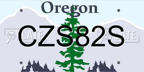 CZS82S Oregon License Plate