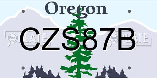 CZS87B Oregon License Plate