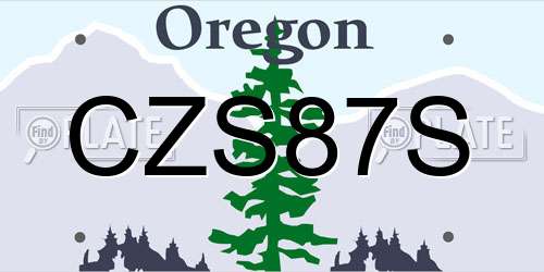 CZS87S Oregon License Plate