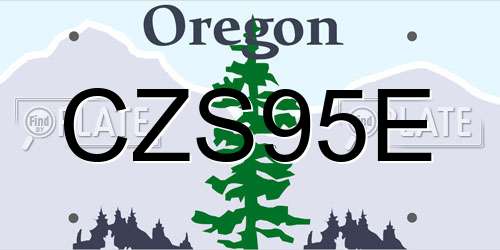CZS95E Oregon License Plate