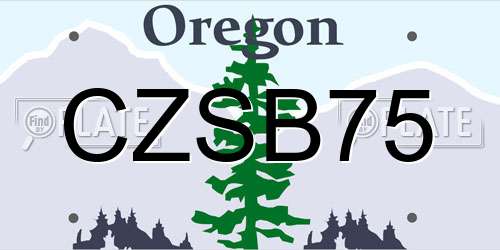 CZSB75 Oregon License Plate