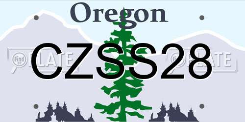 CZSS28 Oregon License Plate