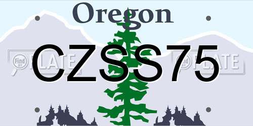 CZSS75 Oregon License Plate